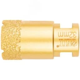 Коронка кольцевая для УШМ, М14, по керамограниту, камню и кафелю алмазная, вакуумное спекание 32х60 мм FIT