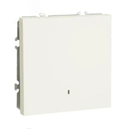 Выключатель 1-клавишный c индикатором (механизм), 250В, 10А, серия Эмили,белый фарфор soft touch