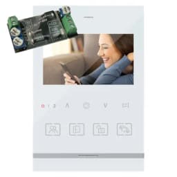 Комплект Видеодомофон Dione, 4.3 дюйма, CVBS + модуль сопряжения "ЛУЧ БМ" /в квартиру /в подъезд /для частного дома