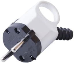 Вилка STEKKER PPG1640202 угловая с ушком с заземляющим контактом пластик 250В 16A IP20 белая 32849