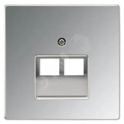 Накладка для 2-ой телефонной/компютерной розетки IAE/UAE (1X8-пол.) Серия LS990 Материал- металл Цвет- полированный хром