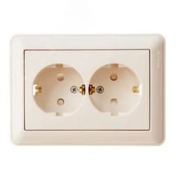 W59 Розетка двойная скрытая c заземлением 16А бежевая RS16-255-28 Systeme Electric