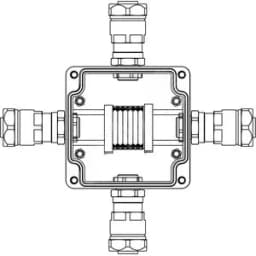 Взрывозащищенная клеммная коробка из полиэстера TBE-P-03 -(6xCBC.2) -1x6018ANP22BKM2SB(A) - 1x6018ANP22BKM2SB(B) - 1x6018ANP22BKM2SB(C) -1x6018ANP22BKM2SB(D)1Ex e IIC Т5 Gb /Ex tb IIIC T95°C Db