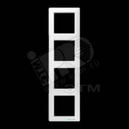 Рамка 4 поста белая JUNG