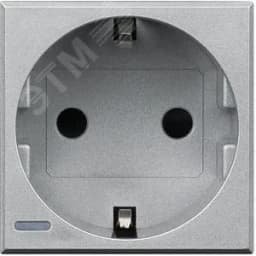 Axolute Розетка 2К+З 10/16 А 250 В боковые заземляющие контакты Schuko алюминий немецкий стандарт