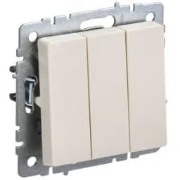 BRITE Выключатель трехклавишный 10А ВС10-3-0-БрКр бежевый IEK