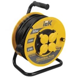 Удлинитель силовой 4 розетки шнур 50м ПВС 3х1.5 УК50 с термозащитой IP44