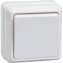 ОКТАВА Выключатель одноклавишный наружный белый IEK