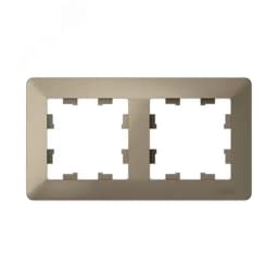 ATLASDESIGN AIR 2-постовая РАМКА, ШАМПАНЬ/дымчатый черный Systeme Electric