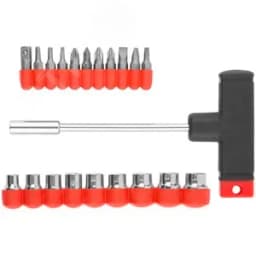 Отвертка Т-образная, 10 CrV бит и 9 головок FIT