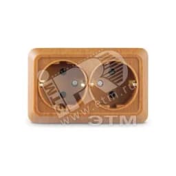 Розетка Олимп двойная с заземлением бук