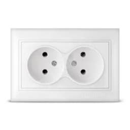 Севиль Розетка х 2 без заземления белая С0102 Универсал