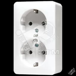 Розетка штепсельная SCHUKO накладная 16A 250V сдвоенная слоновая кость