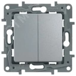 ETIKA Переключатель двухклавишный алюминий автоматические зажимы 10AX LEGRAND