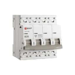 Автоматический выключатель 4P 20А (B) 6кА ВА 47-63N EKF PROxima