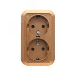 накладная дуб розетка б/з 2-ая