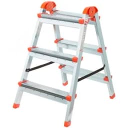 Лестница-стремянка стальная двусторонняя, 3 ступени, Н=67.5 см, вес 4.0 кг FIT