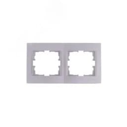 KARINA Рамка 2-ая горизонтальная б/вст матовое серебро (10шт/120шт)