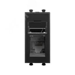 Avanti Компьютерная розетка RJ-45 модульная, кат.5е, , Черный матовый, 1 модуль