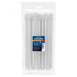 Хомут-стяжка кабельная нейлоновая Safeline 7,6x200-W-100, белая (100 шт.)