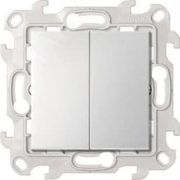 Двухклавишный выключатель с подсветкой 10AX 250В~ цвета алюминий S24 Harmonie Simon