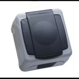 герметичная серая розетка с крышкой IP55 (винтовой зажим)