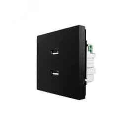 ZIMA Розетка с 2-ая USB разъем черный бархат LEZARD
