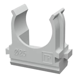 Крепеж-клипса для труб АБС-пластик в п/э d25 мм (100шт/1000шт уп/кор) Промрукав