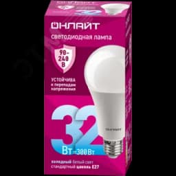 Лампа светодиодная 32вт OLL-A70-32-230-6.5K-E27 PRO 90-240В ОНЛАЙТ