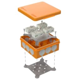 Коробка огнестойкая разветвительная для о/п двухкомпонентная 60-0303-FR6.0-4-8-Р Е15-Е60 RAL2004 100х100х40 (16 шт/кор) Промрукав