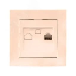 Валенсия розетка компьютерная RJ-45 1-местная кремовая