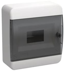 Корпус ЩРН-П-8 TEKFOR IP41 черн. прозр. дверь пластик. IEK TF5-KP12-N-08-41-K01-K03