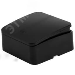 Выключатель двухклавишный с индикатором 250В 10А IP20 серия София черный матовый STEKKER