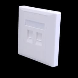 Лицевая панель 2 порта (80х80, Keystone, шторка) (DIY)