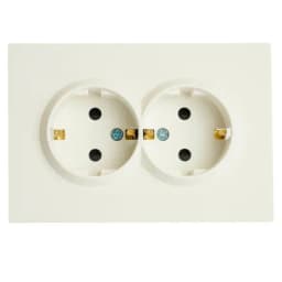 Розетка 2местная с защитной шторкой STEKKER сз 250В 16А серия Эмили RST16511401 белый фарфор soft touch 49882