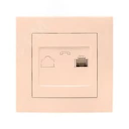 Валенсия розетка телефонная RG-11 1-местная кремовая