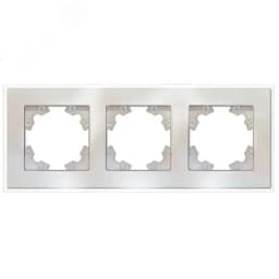 Афина рамка стеклянная трехместная универсальная, жемчуг (еврослот)
