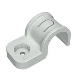 Крепеж-скоба пластиковая односторонняя для прямого монтажа атмосферостойкая серая в п/э d20 мм (10шт/550шт уп/кор) Промрукав