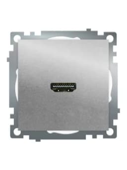 Розетка HDMI 21 Type A механизм STEKKER GLS00711803 серия Катрин серебро 50061