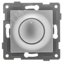 Диммер Bravo, 500 W, механизм, с накладкой и воротком, серебро