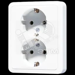 Розетка 16A 250V / 10A 250V сдвоенная JUNG