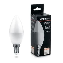 Лампа светодиодная FeronPRO LB1307 Свеча E14 75W 4000K OSRAM LED 38054