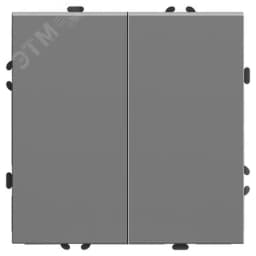 Выключатель 2-клавишный (механизм) 250В, 10А, серия Эмили, платиново-серый, soft touch