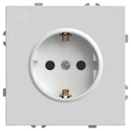 Розетка 1-местная с защитной шторкой с/з (механизм), 250В, 16А, серия Эмили, белый фарфор, soft touc