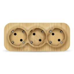 Розетка трехместная серия IONICH, с/з, о/у, 16А, 220В, сосна Универсал