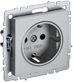 Розетка BRITE РС14-1-0-БрА 16А с заземл. защ. шторки механизм алюм. IEK BR-R14-16-K47