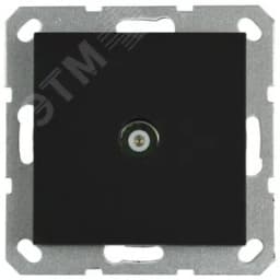 Розетка TV9.5 мм оконечная с накладкой, цвет черный матовый (soft touch)