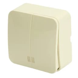 Выключатель открытой установки 2клавишный с индикатором STEKKER 250В 10А IP20 серия София слоновая кость MSW102104 49476