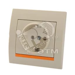 DERIY Розетка с заземлением ПБТ кремовая 702-0303-122 Lezard