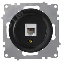 Розетка компьютерная 1xRJ45 кат.5e, цвет чёрный (серия Florence) 2172816 ССТ